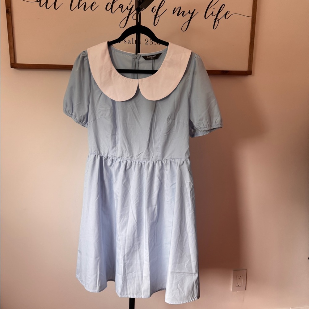 NWT PinUp Blue Dress with White Collar - Picture 6 of 9